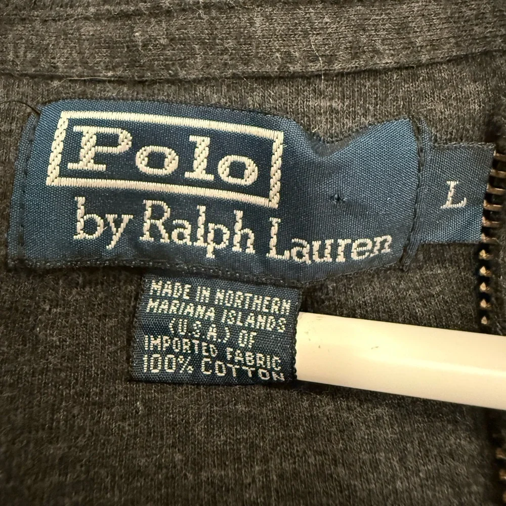 Polo Ralph Lauren Men’s Charcoal Ribbed Grandpa Cardigan Sweater – Size Large